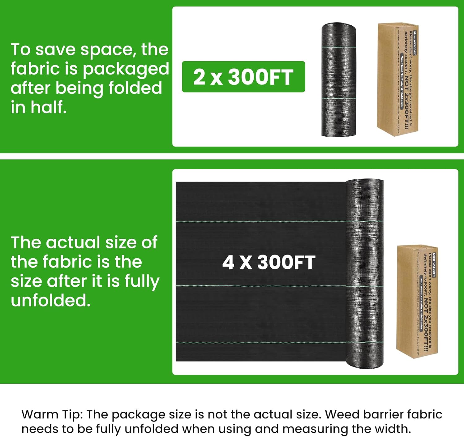 Weed Barrier Fabric, 4x300ft Landscape Fabric, 3.2oz Heavy Duty Durable Woven Geotextile Fabric, High Permeability Ground Cover Mat, Driveway Fabric, Garden Weed Control Cloth with 20 U-Securing Pegs